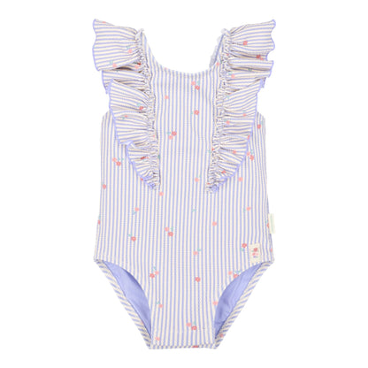 Fato de Banho com Folhos Dreamy Stripes - Little Dutch