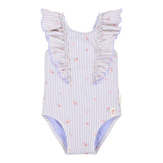 Fato de Banho com Folhos Dreamy Stripes - Little Dutch