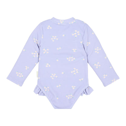 Freeplay Fato de banho de manga comprida com folhos Dreamy Lavender 86/92