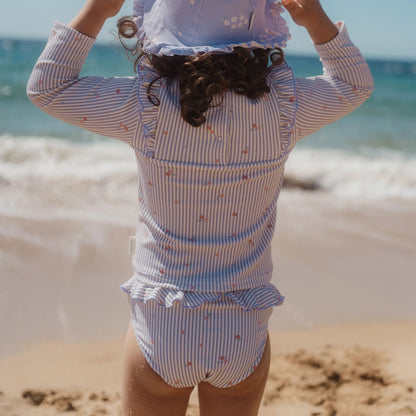Cuecas de banho com folhos Dreamy Stripes - Little Dutch