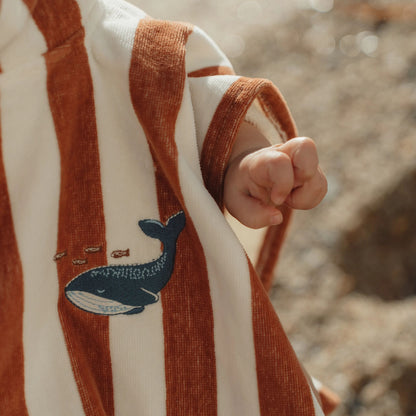 Poncho de praia Ocean World Brown Stripe - Little Dutch