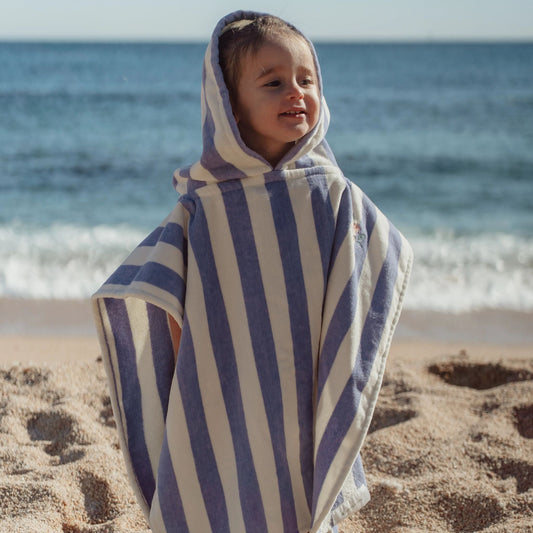 Poncho de praia Dreamy Purple Stripe - Little Dutch