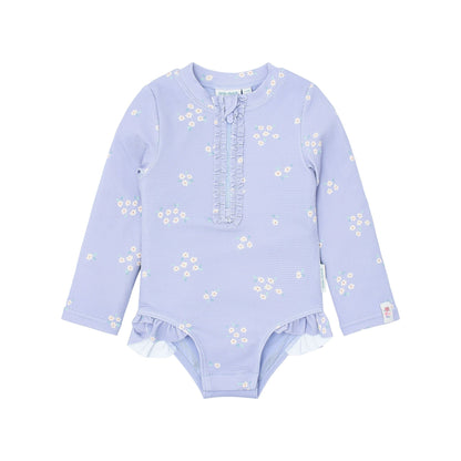 Freeplay Fato de banho de manga comprida com folhos Dreamy Lavender 74/80