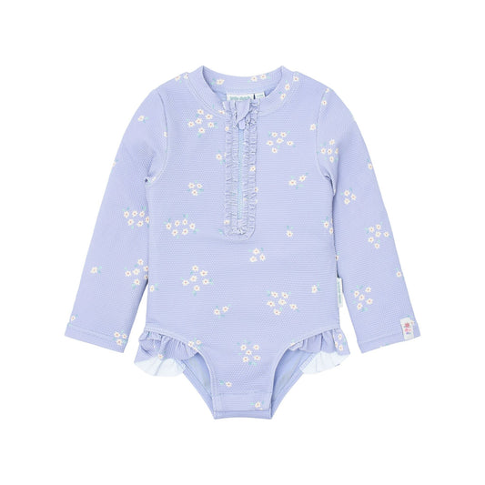 Freeplay Fato de banho de manga comprida com folhos Dreamy Lavender 74/80