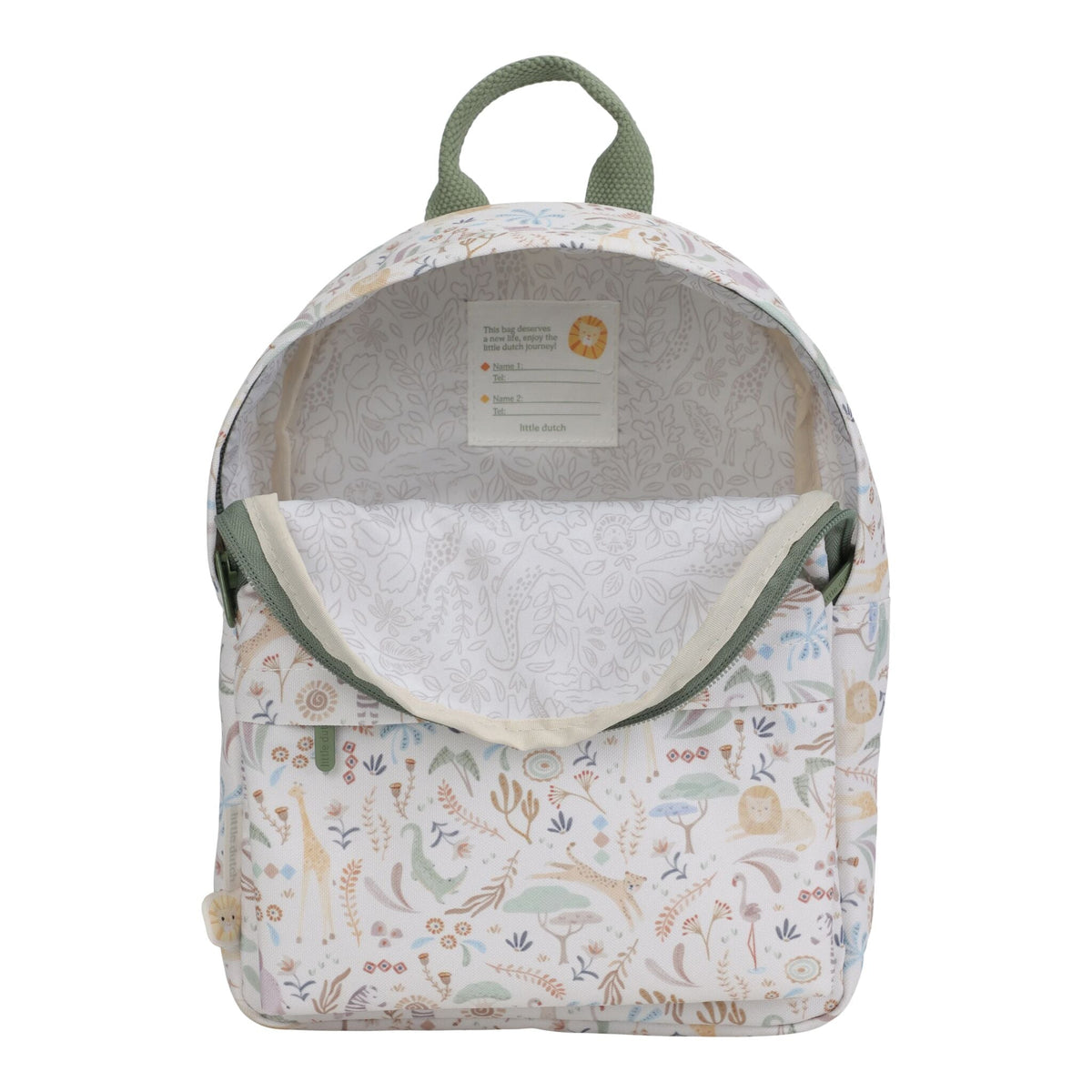 Mochila 29 cm Branca - Safari Friends | Little Dutch
