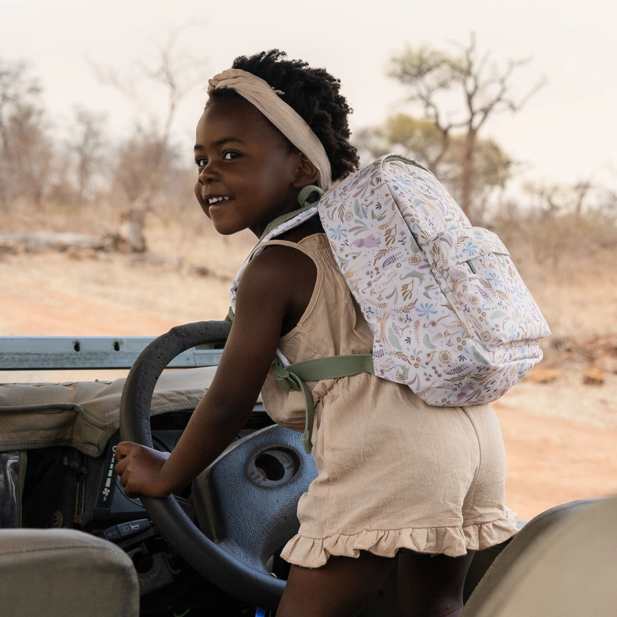 Mochila 29 cm Branca - Safari Friends | Little Dutch