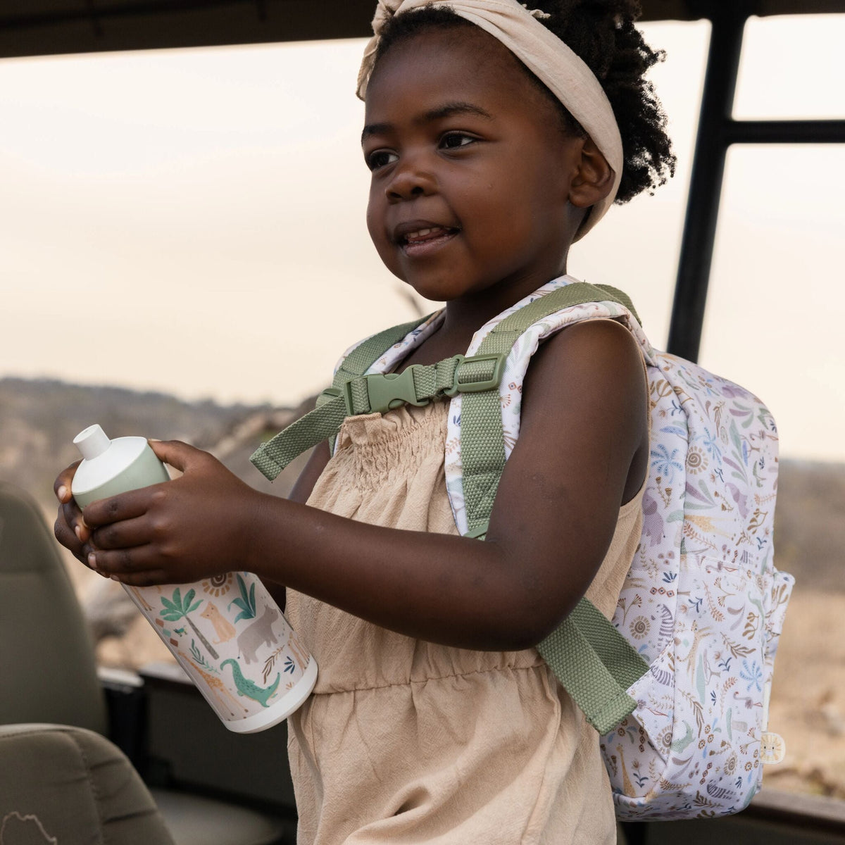 Mochila 29 cm Branca - Safari Friends | Little Dutch