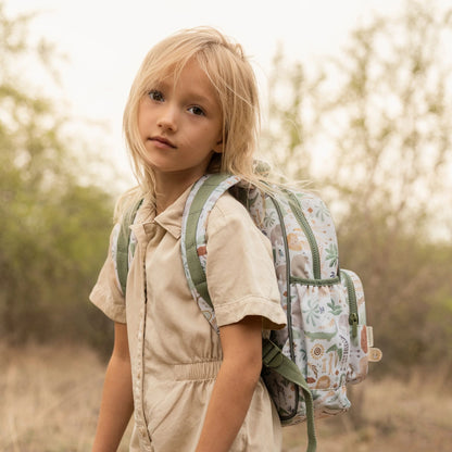 Mochila 35 cm Branca - Safari Friends | Little Dutch