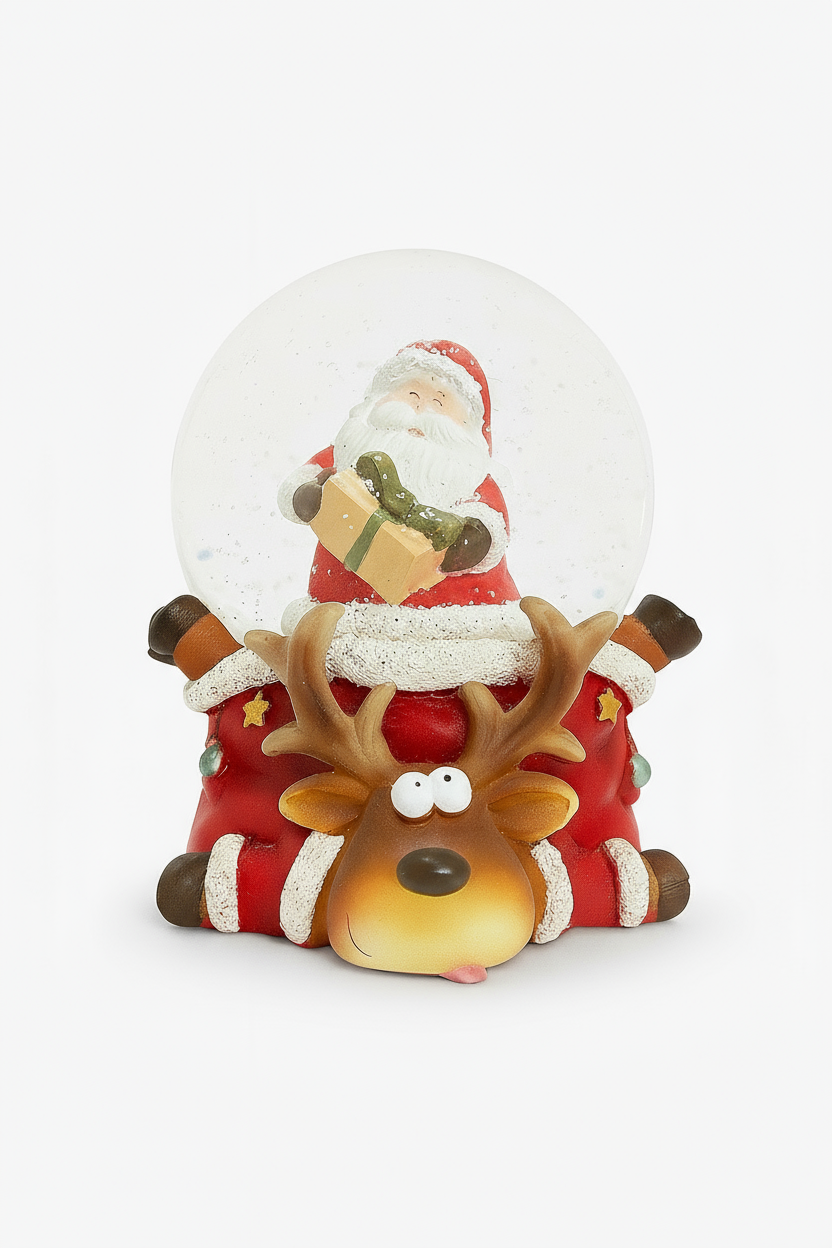 Globo de Água - Pai Natal c/ Presente |  8 cm