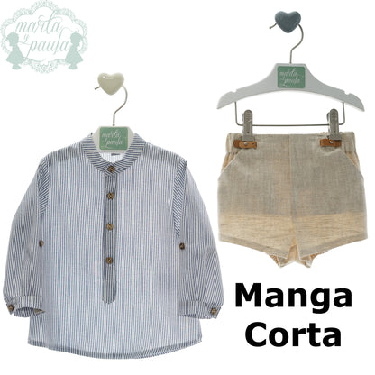 Conjunto menino manga curta "Família ACUARIO"