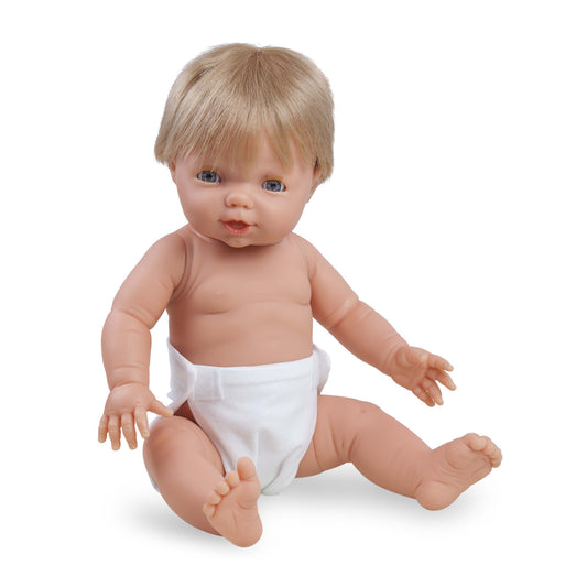 Babylin white Boy W/hair & diaper