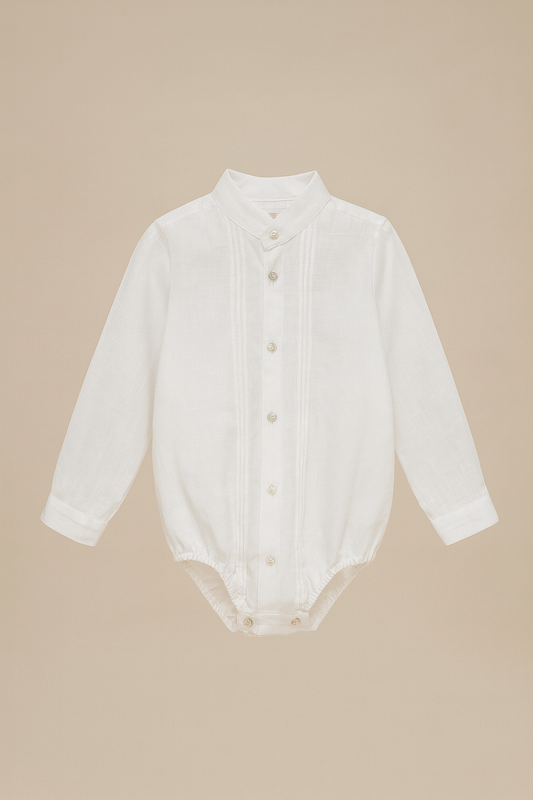 Camisa Body com pregas ao centro e apertar á frente