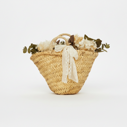 Panier de fleurs préservées