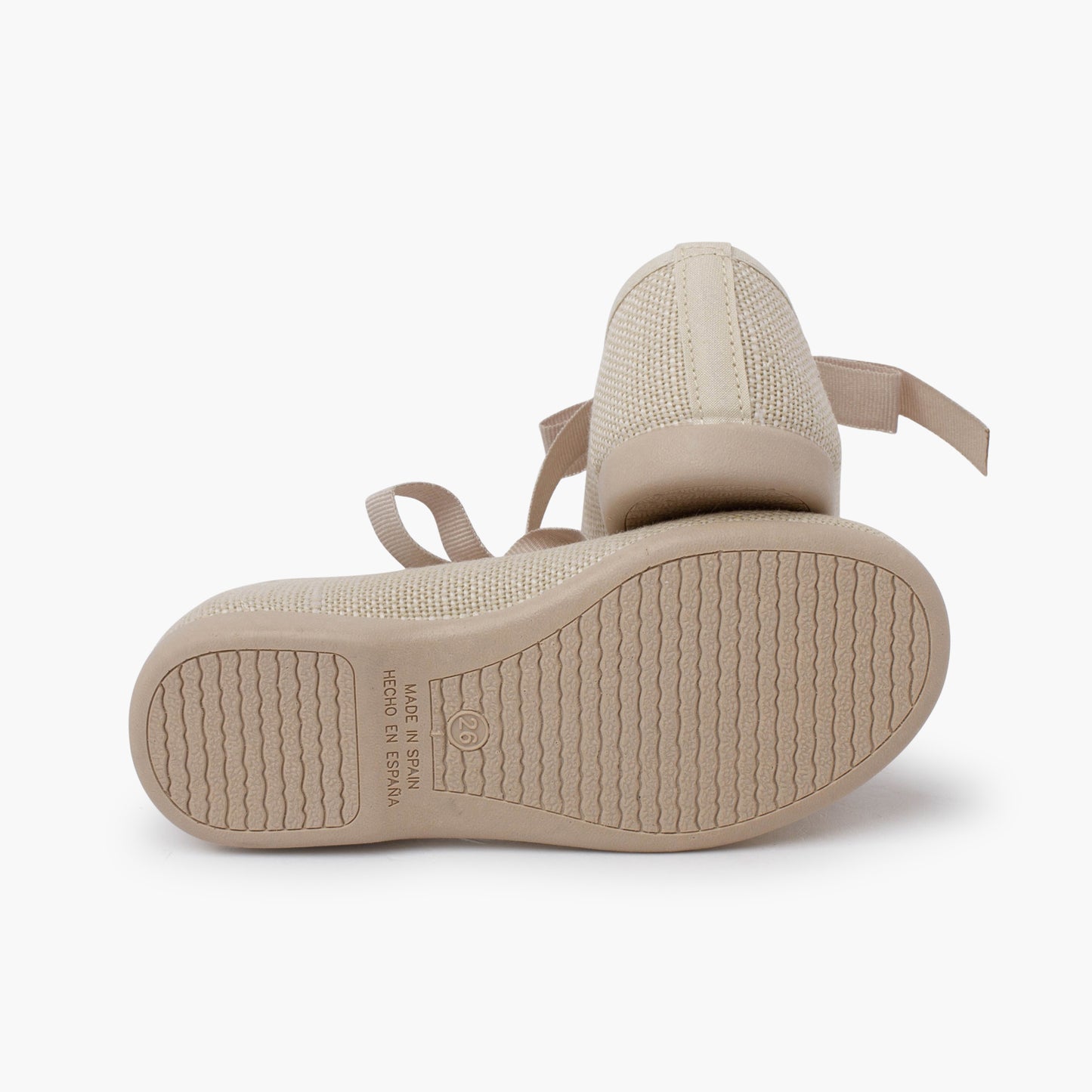 Sapatos de Menina em Linho com Laço de Gorgorão - Cru | imagem 3