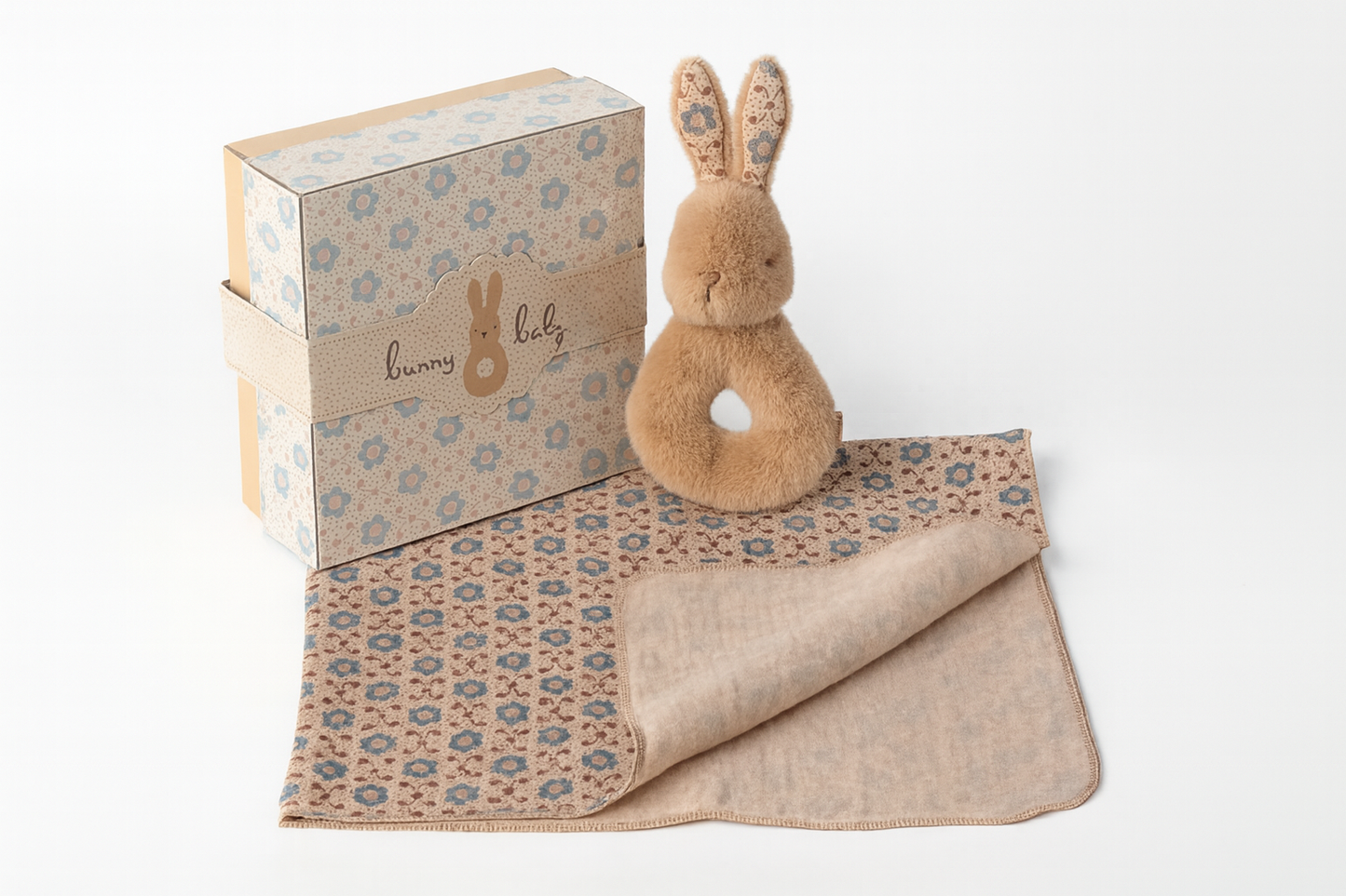 Rabbit and Bell Set - Light Peach