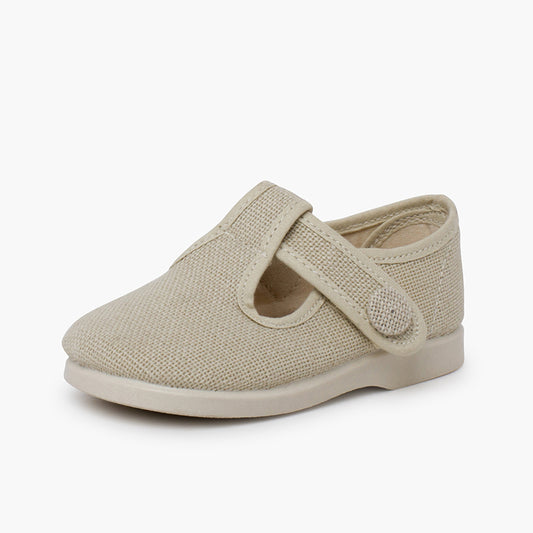 Sapatos Pepito em Linho com Tira Aderente - Cru | imagem 2