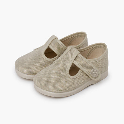 Sapatos Pepito em Linho com Tira Aderente - Cru | imagem 4