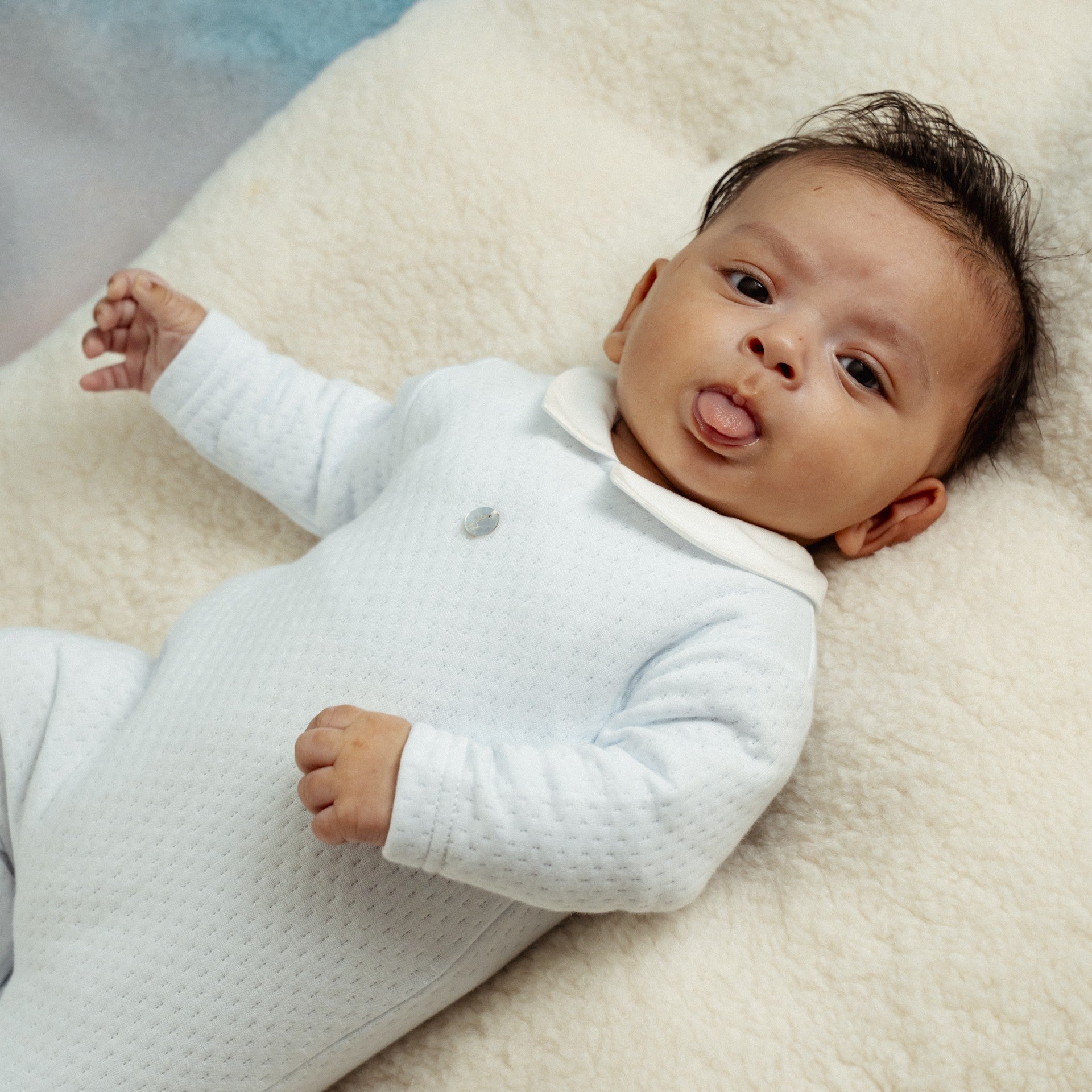 Babygrow Jacquard Azul Baby Gi