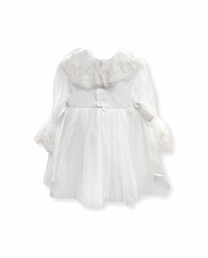 Vestido bebe M/Larga em tule Plumeti