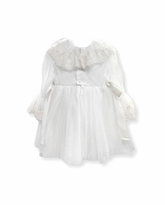 Vestido bebe M/Larga em tule Plumeti