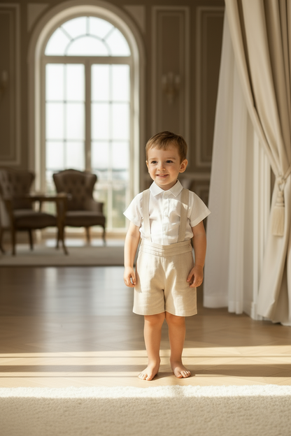 Calção HG c/suspensórios e pregas frontais