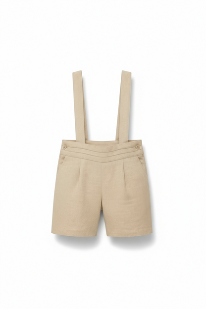 Calção HG c/suspensórios e pregas frontais