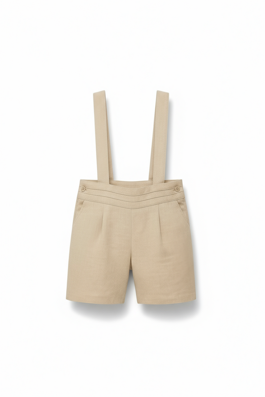 Calção HG c/suspensórios e pregas frontais