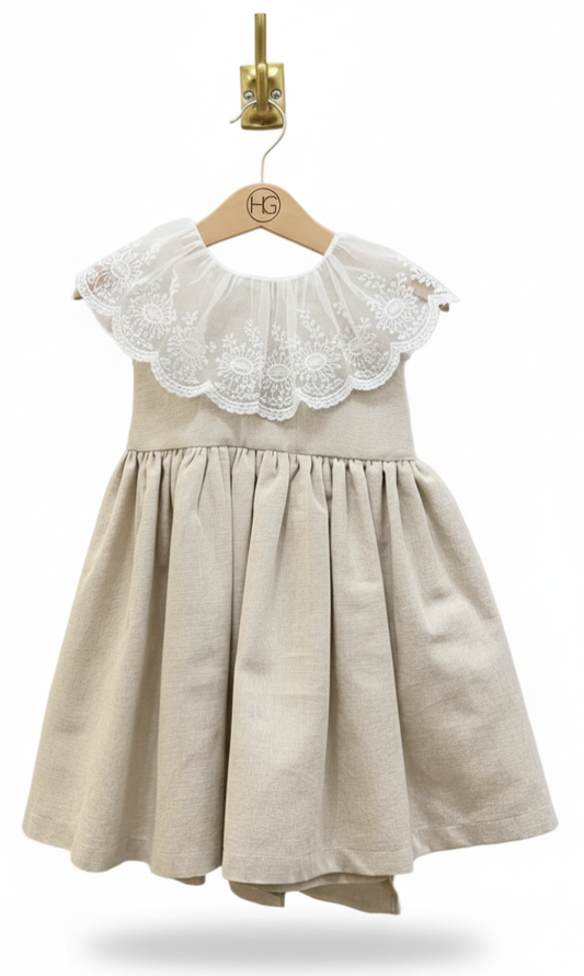 Vestido HG em Linho Alentejano c/Gola