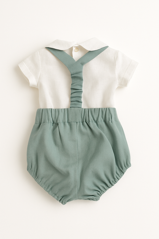Conjunto menino HG verde seco- body rendado
