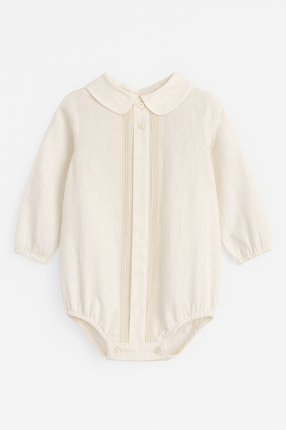 Camisa/Body com pregas e renda