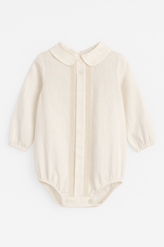 Camisa/Body com pregas e renda