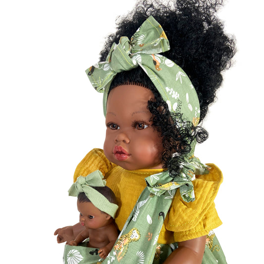 Doll - Maria with baby Curly Green