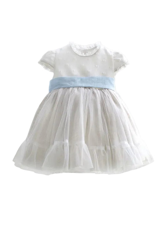 Amaya dress in linen/tulle