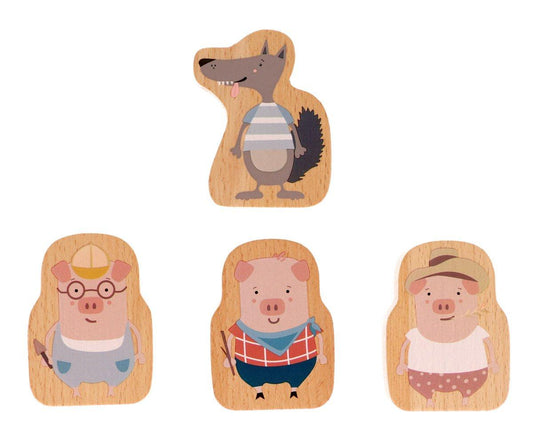 Individual Table Set – The 3 Little Pigs + Wolf