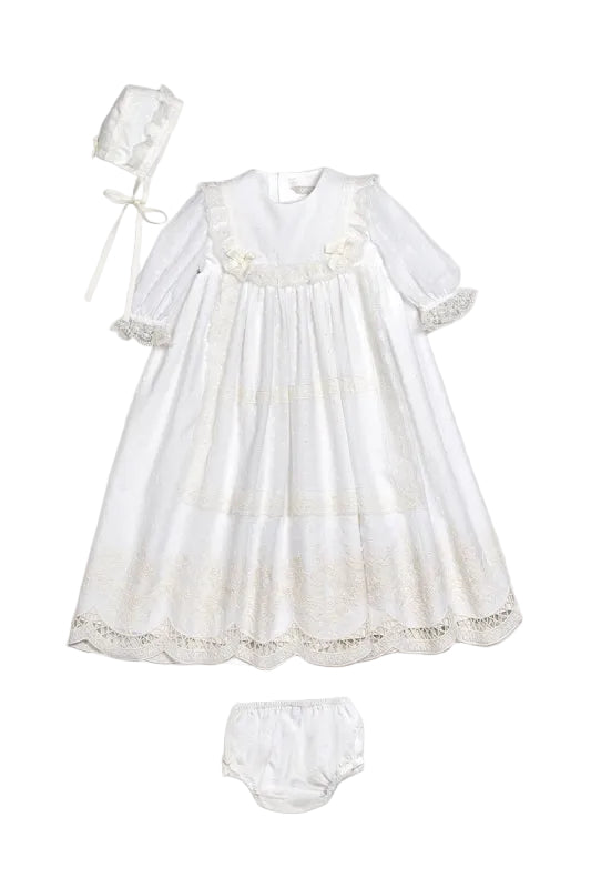 Christening gown with bonnet and diaper cover 632151L