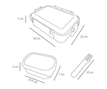 Boîte à lunch Bento avec lettres amusantes