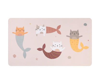 Toalha de Praia Microfibra Personalizável Mermaid Cats Tutete