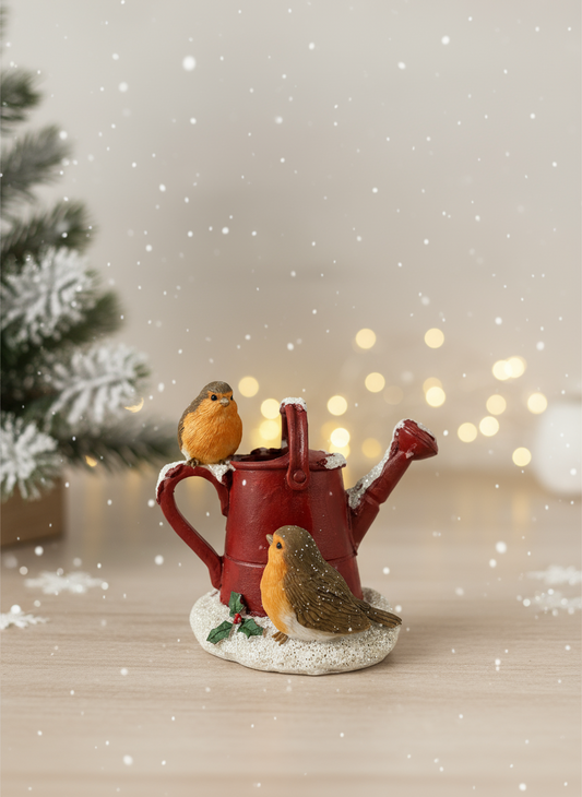 Polyresin Birds with Watering Can | 9cm