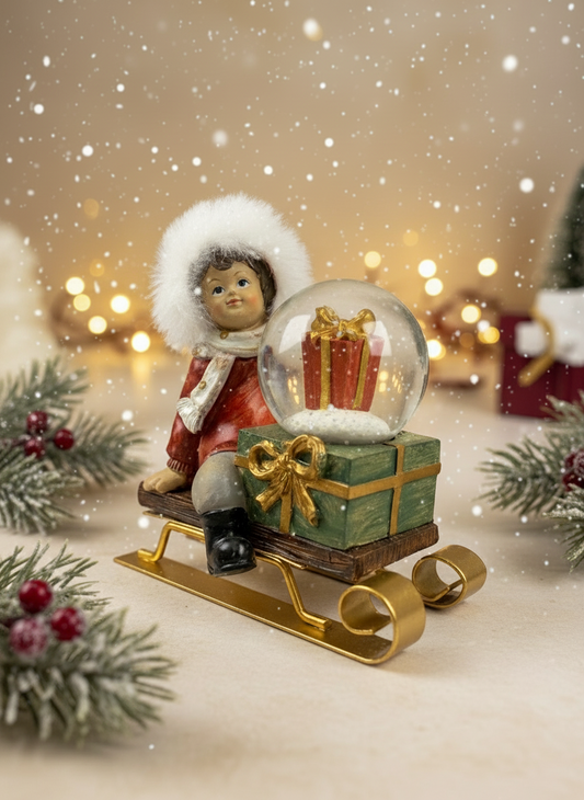 Girl with Sled and Water Ball