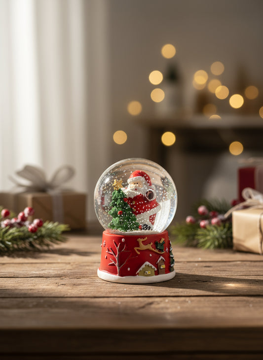Santa Claus Water Ball with Pine Tree | 7cm