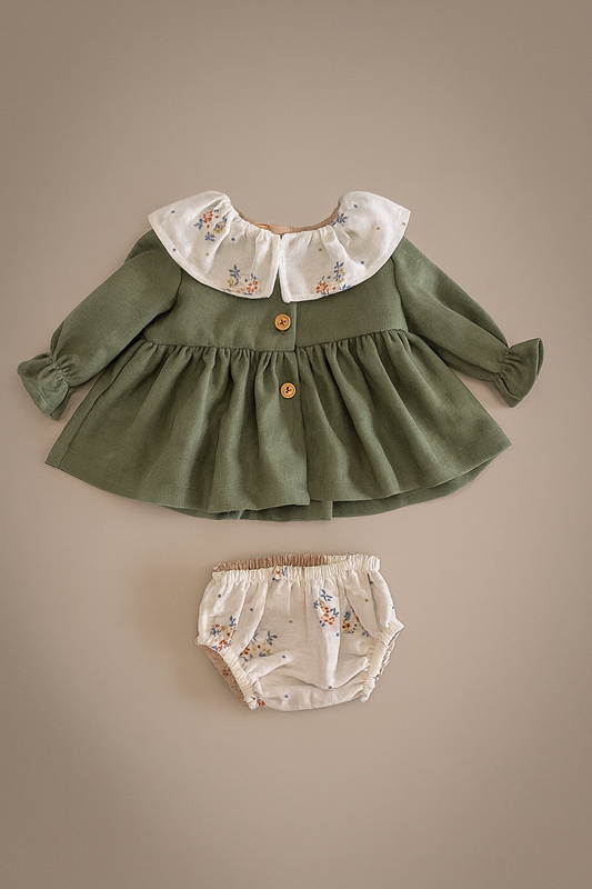 Conjunto Verde HG Vestido+Tapa-Fraldas