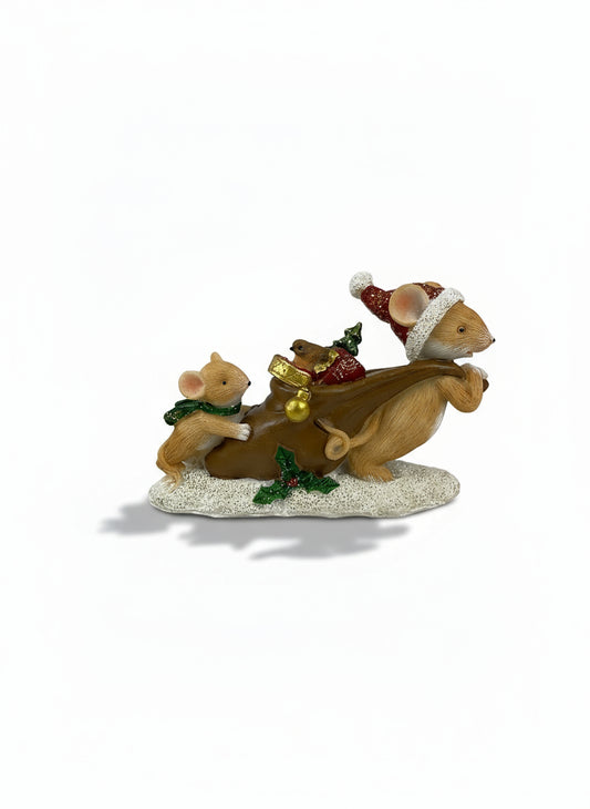 Polyresin Mouse with Bag | 7x12cm