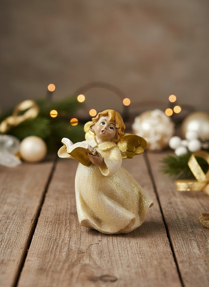 Polyresin Angel with Book | 10cm
