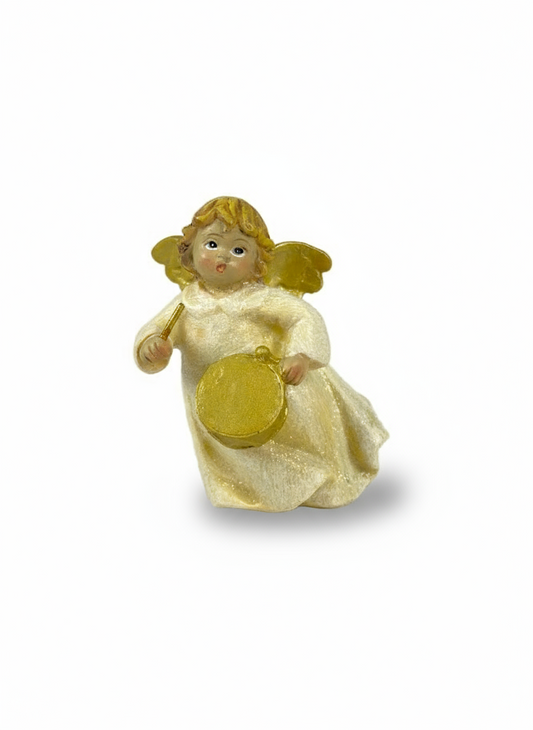 Polyresin Angel w/Drum | 10cm