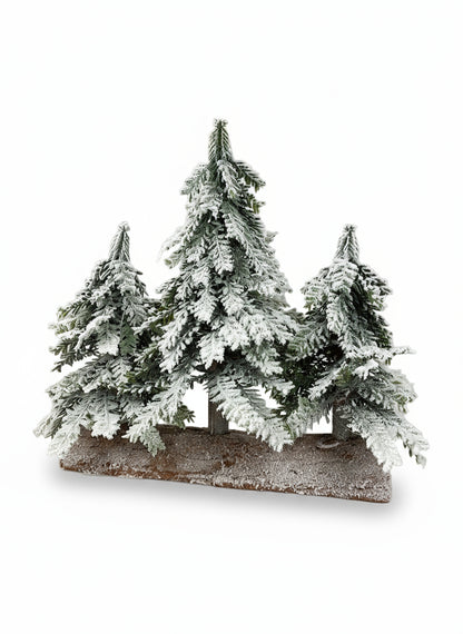 Wooden base with 3 trees | 33x27cm