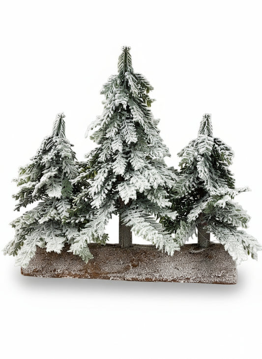 Wooden base with 3 trees | 33x27cm