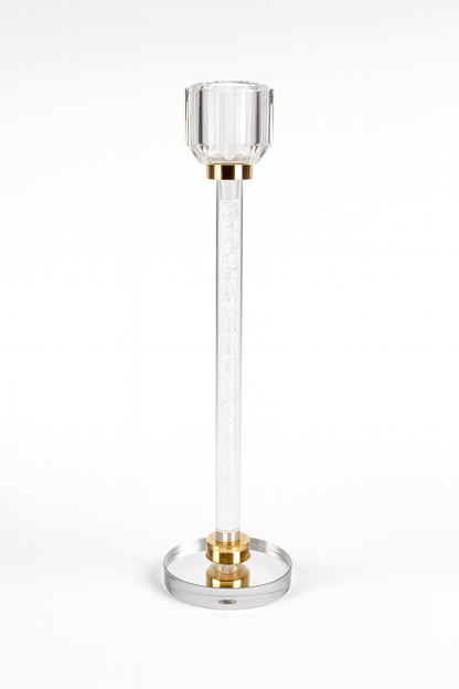 Decorative Candlestick with Transparent Base | 25cm