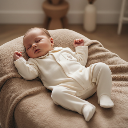 Babygrow de Algodão Bebé Bear Bege