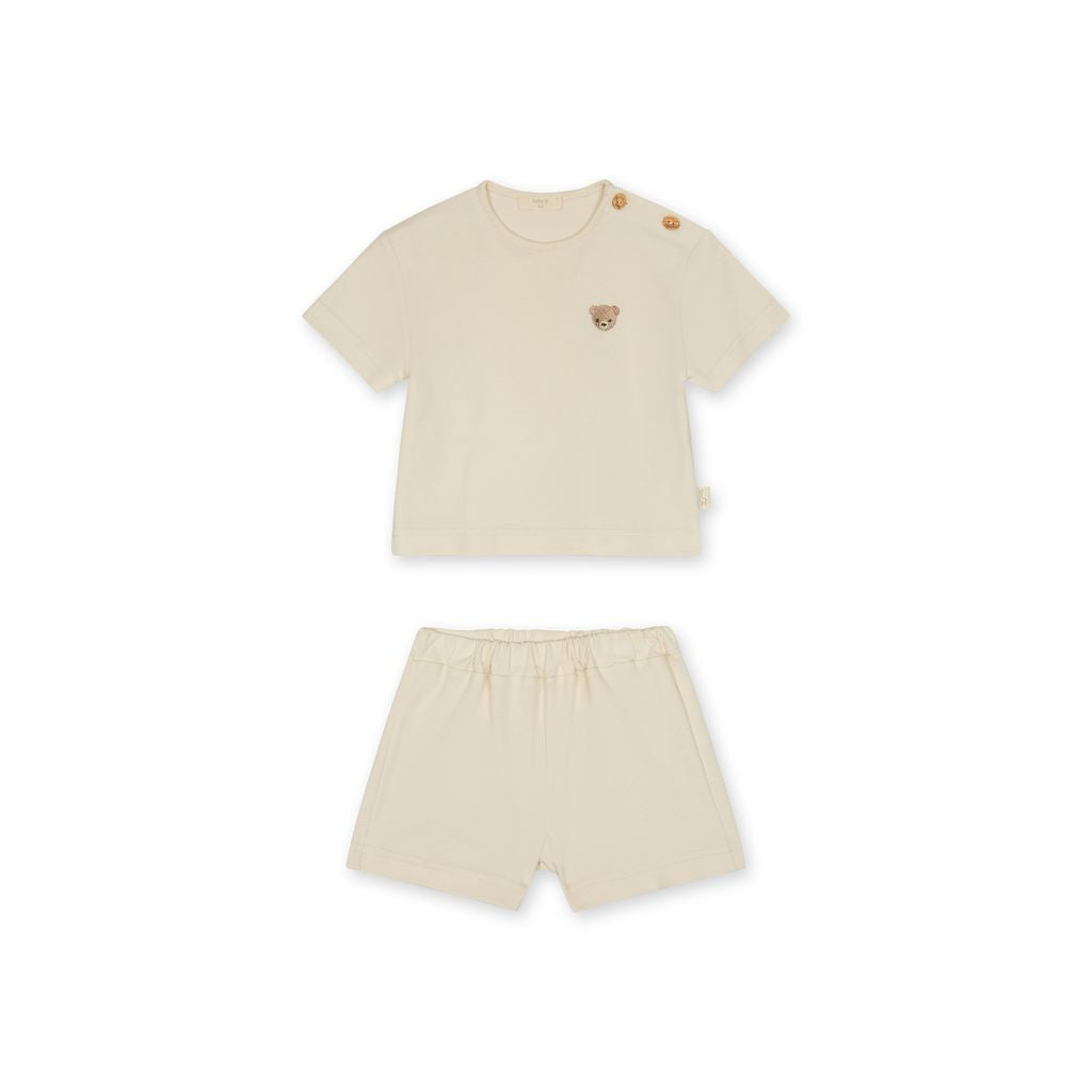 Conjunto de Roupa Bebé Bear Bege (2 Peças)