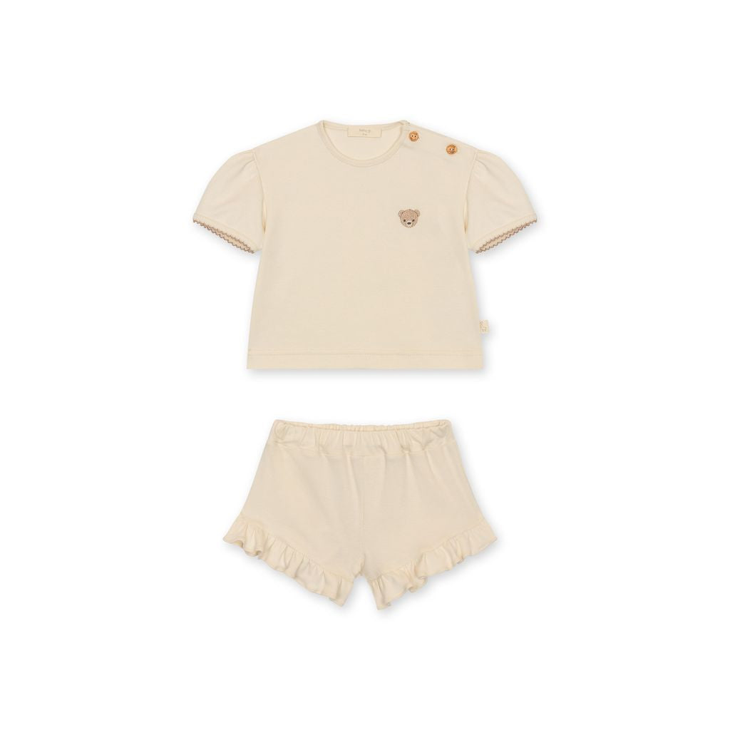 Conjunto de Roupa Bebé Bear Bege (2 Peças)